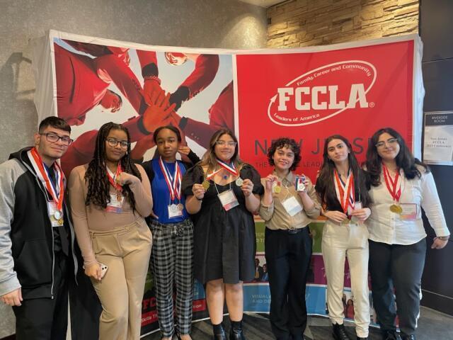 belleville FCCLA students wearing their medals!